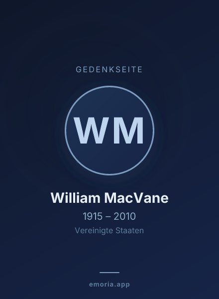 Gedenkportrait von William MacVane