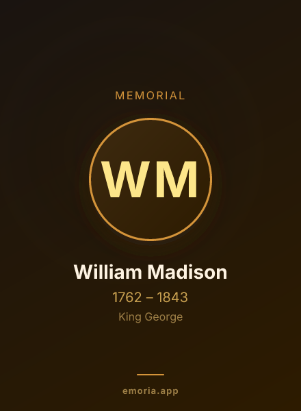 Memorial portrait of William Madison