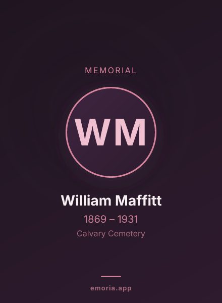 Memorial portrait of William Maffitt