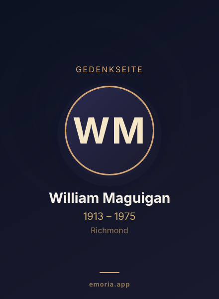 Gedenkportrait von William Maguigan