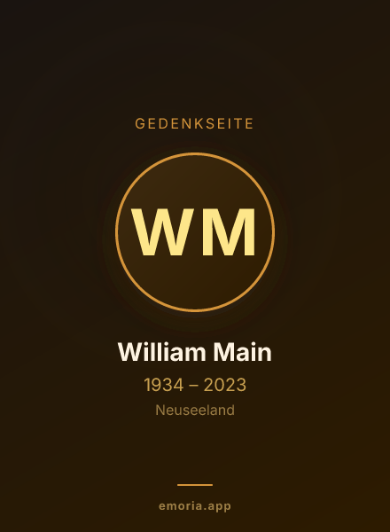 Gedenkportrait von William Main