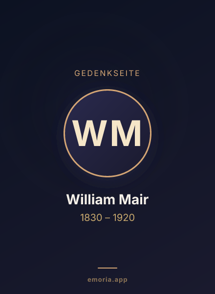 Gedenkportrait von William Mair