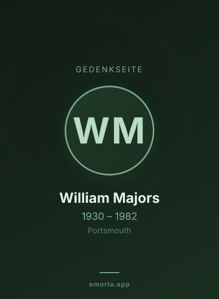 Gedenkportrait von William Majors