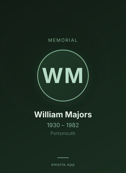 Memorial portrait of William Majors