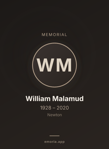 Memorial portrait of William Malamud