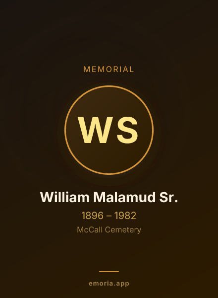 Memorial portrait of William Malamud Sr.