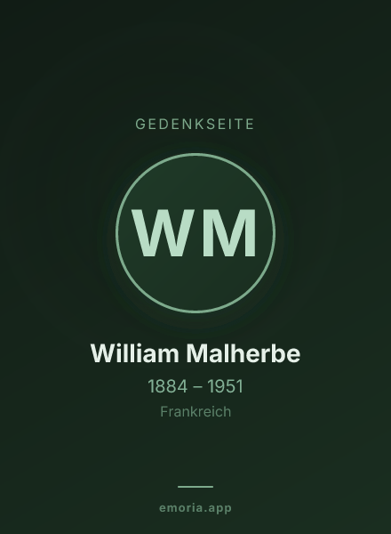 Gedenkportrait von William Malherbe