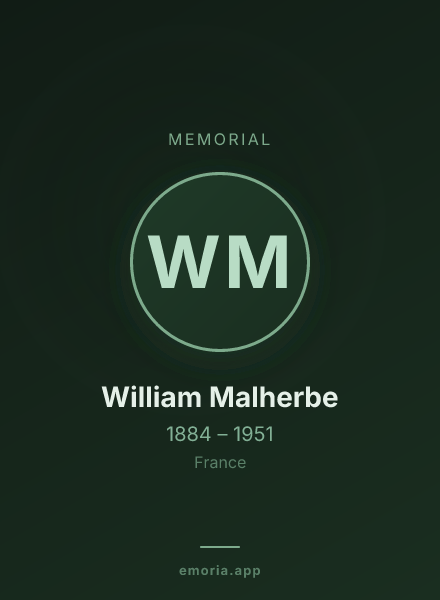 Memorial portrait of William Malherbe