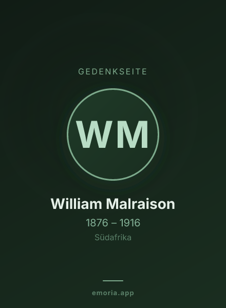 Gedenkportrait von William Malraison