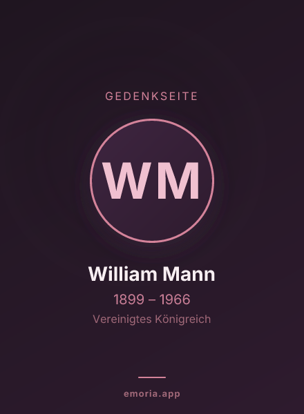 Gedenkportrait von William Mann