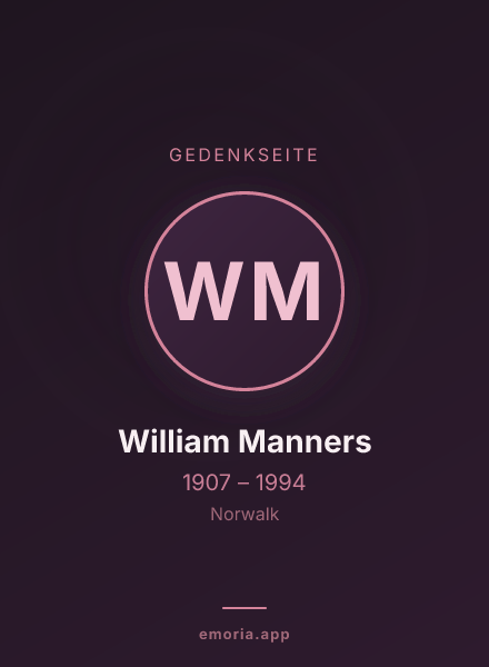 Gedenkportrait von William Manners