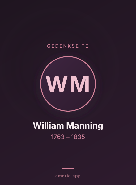 Gedenkportrait von William Manning