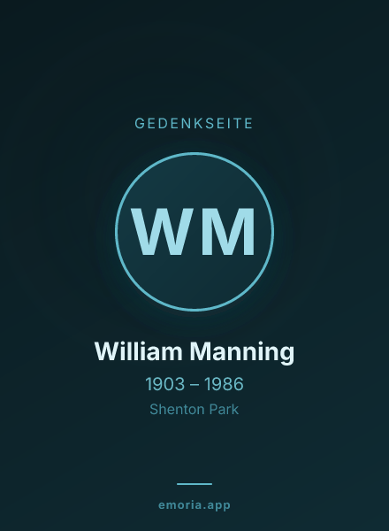 Gedenkportrait von William Manning