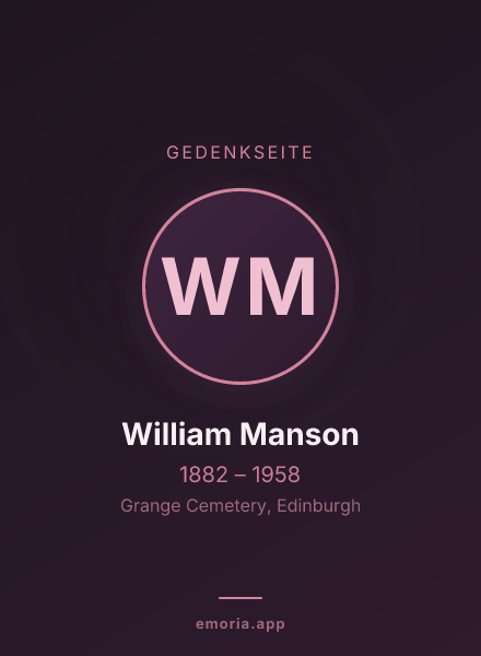Gedenkportrait von William Manson