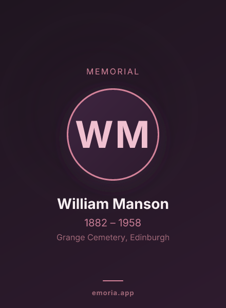 Memorial portrait of William Manson