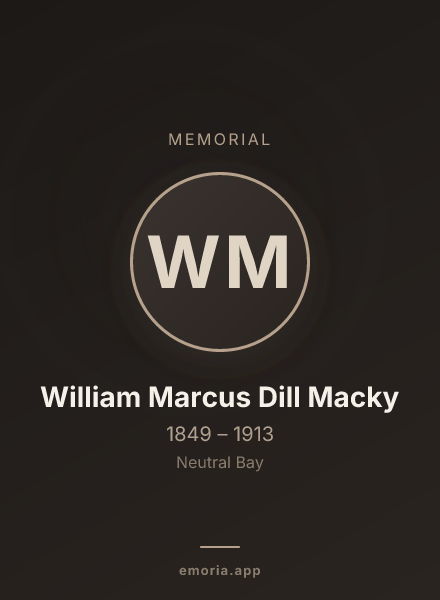 Memorial portrait of William Marcus Dill Macky