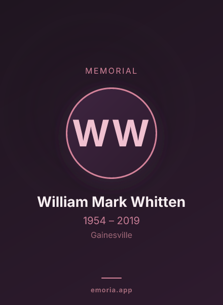 Memorial portrait of William Mark Whitten
