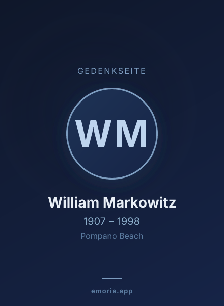 Gedenkportrait von William Markowitz