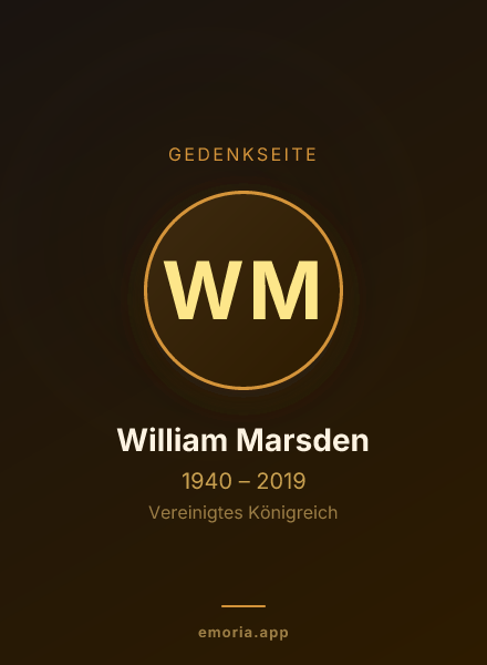 Gedenkportrait von William Marsden