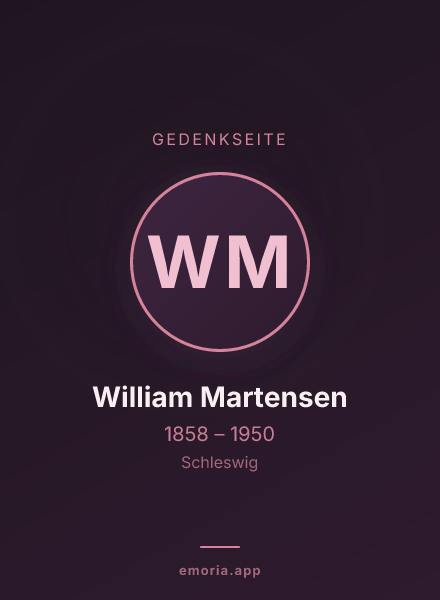 Gedenkportrait von William Martensen