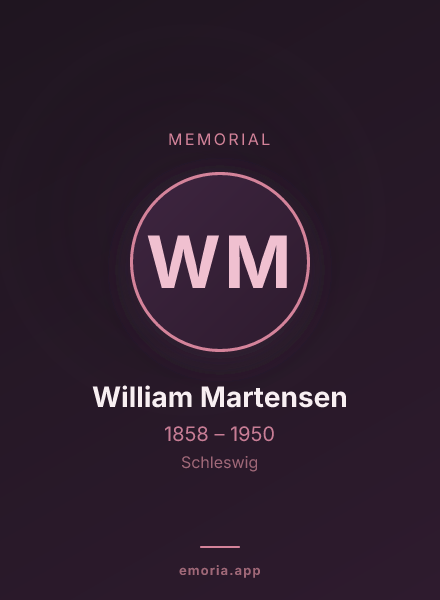 Memorial portrait of William Martensen