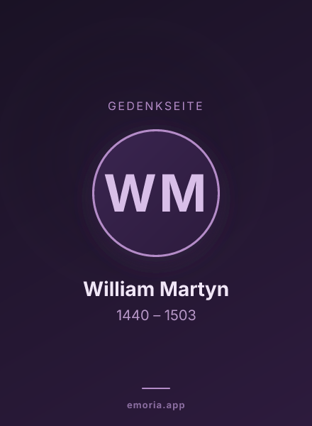 Gedenkportrait von William Martyn