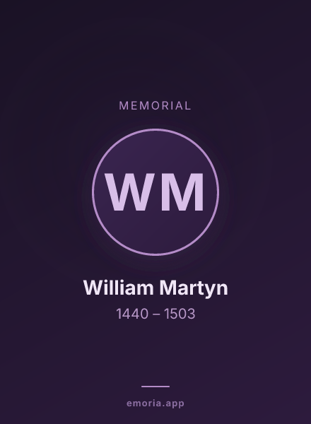 Memorial portrait of William Martyn