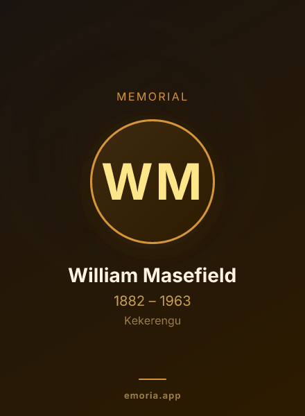 Memorial portrait of William Masefield