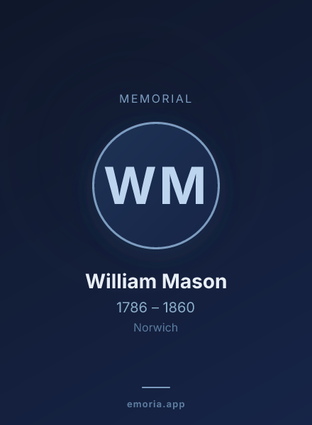 Memorial portrait of William Mason