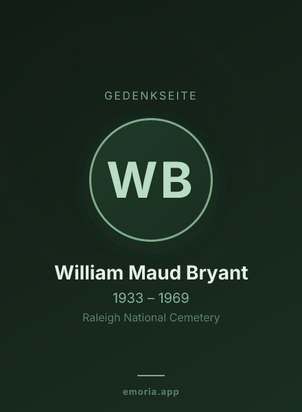 Gedenkportrait von William Maud Bryant