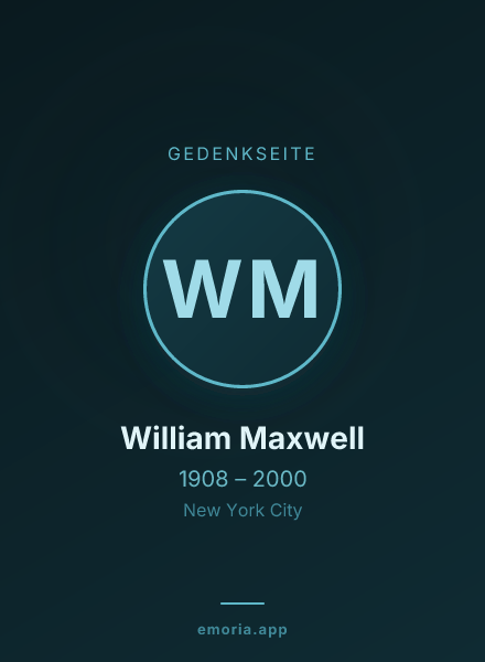 Gedenkportrait von William Maxwell