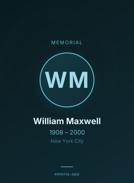 Memorial portrait of William Maxwell