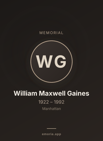 Memorial portrait of William Maxwell Gaines