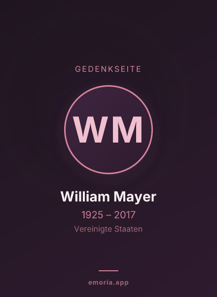 Gedenkportrait von William Mayer