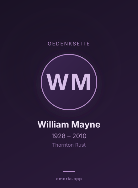 Gedenkportrait von William Mayne