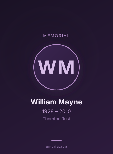 Memorial portrait of William Mayne