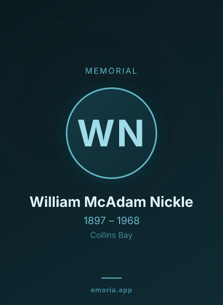 Memorial portrait of William McAdam Nickle
