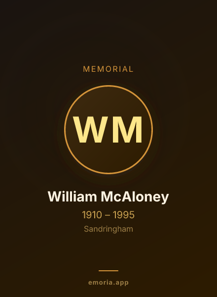 Memorial portrait of William McAloney