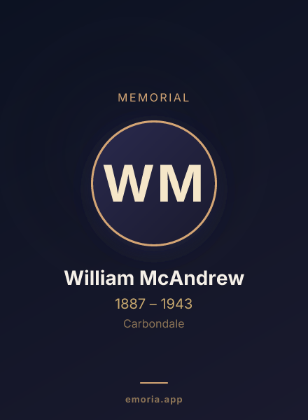 Memorial portrait of William McAndrew
