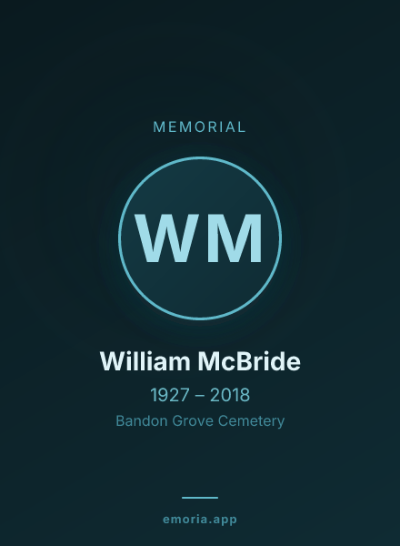 Memorial portrait of William McBride