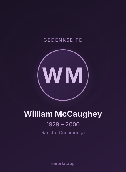 Gedenkportrait von William McCaughey