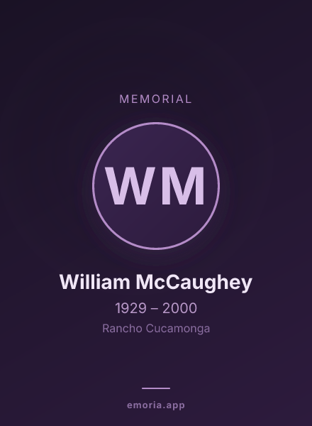 Memorial portrait of William McCaughey