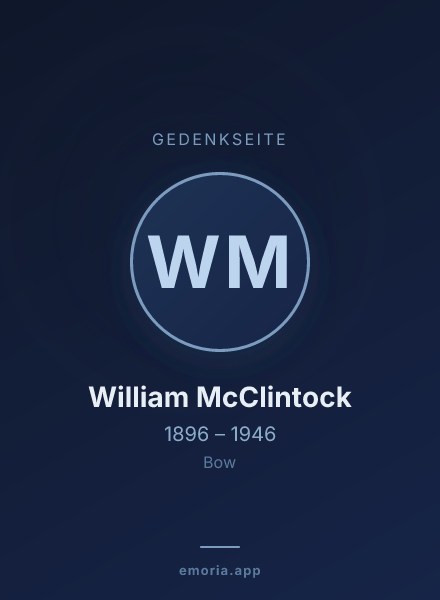 Gedenkportrait von William McClintock