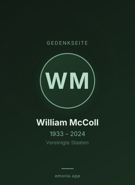 Gedenkportrait von William McColl
