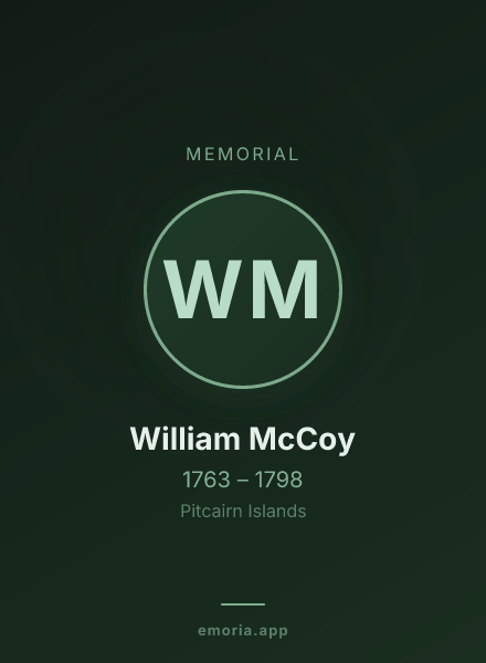 Memorial portrait of William McCoy