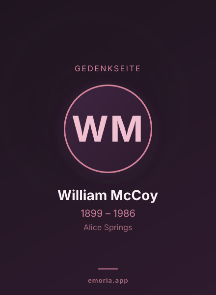 Gedenkportrait von William McCoy