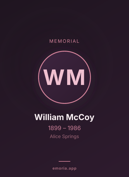 Memorial portrait of William McCoy