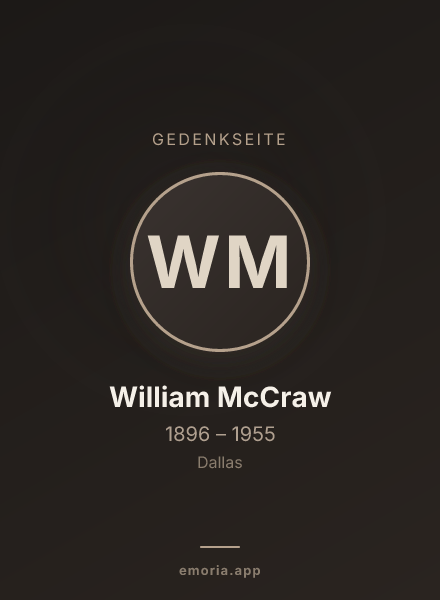 Gedenkportrait von William McCraw
