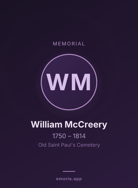 Memorial portrait of William McCreery