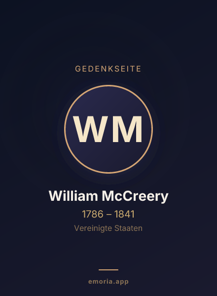 Gedenkportrait von William McCreery